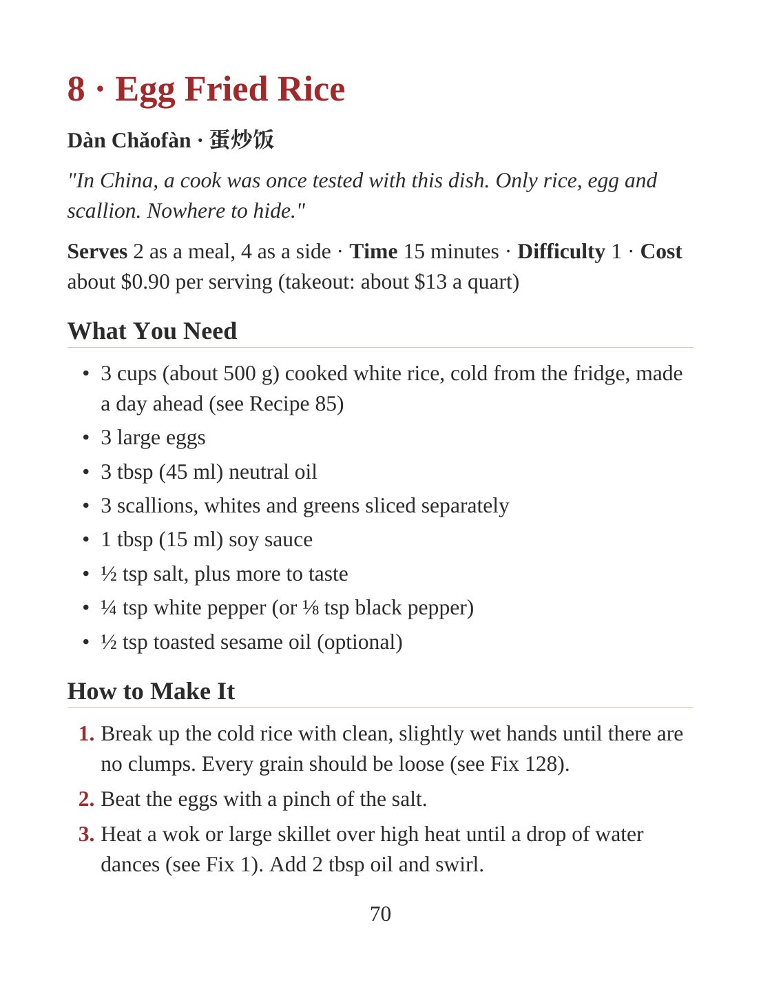 Recipe 8, Egg Fried Rice